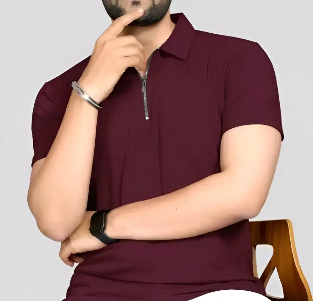 Mens stylish half sleeve polo neck tshirt