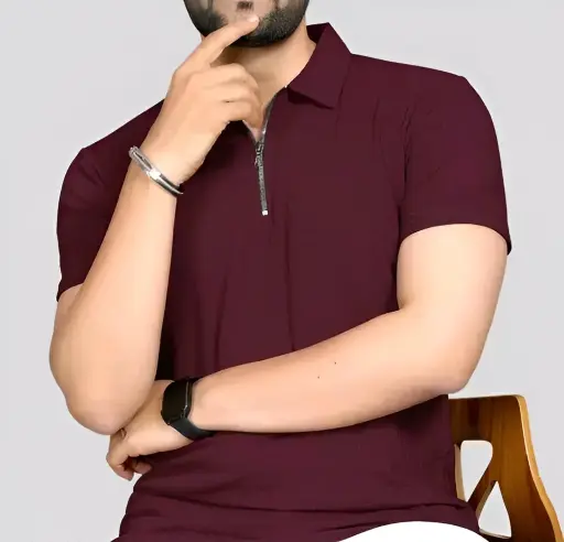 Mens stylish half sleeve polo neck tshirt